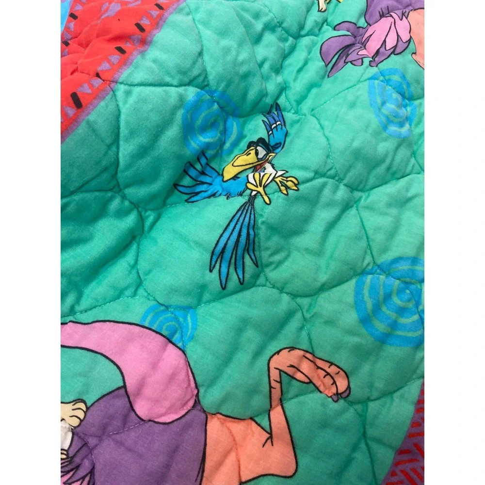 Vintage Disney The Lion King Quilted Baby Blanket Simba Zazu 42x54 Teal Red
